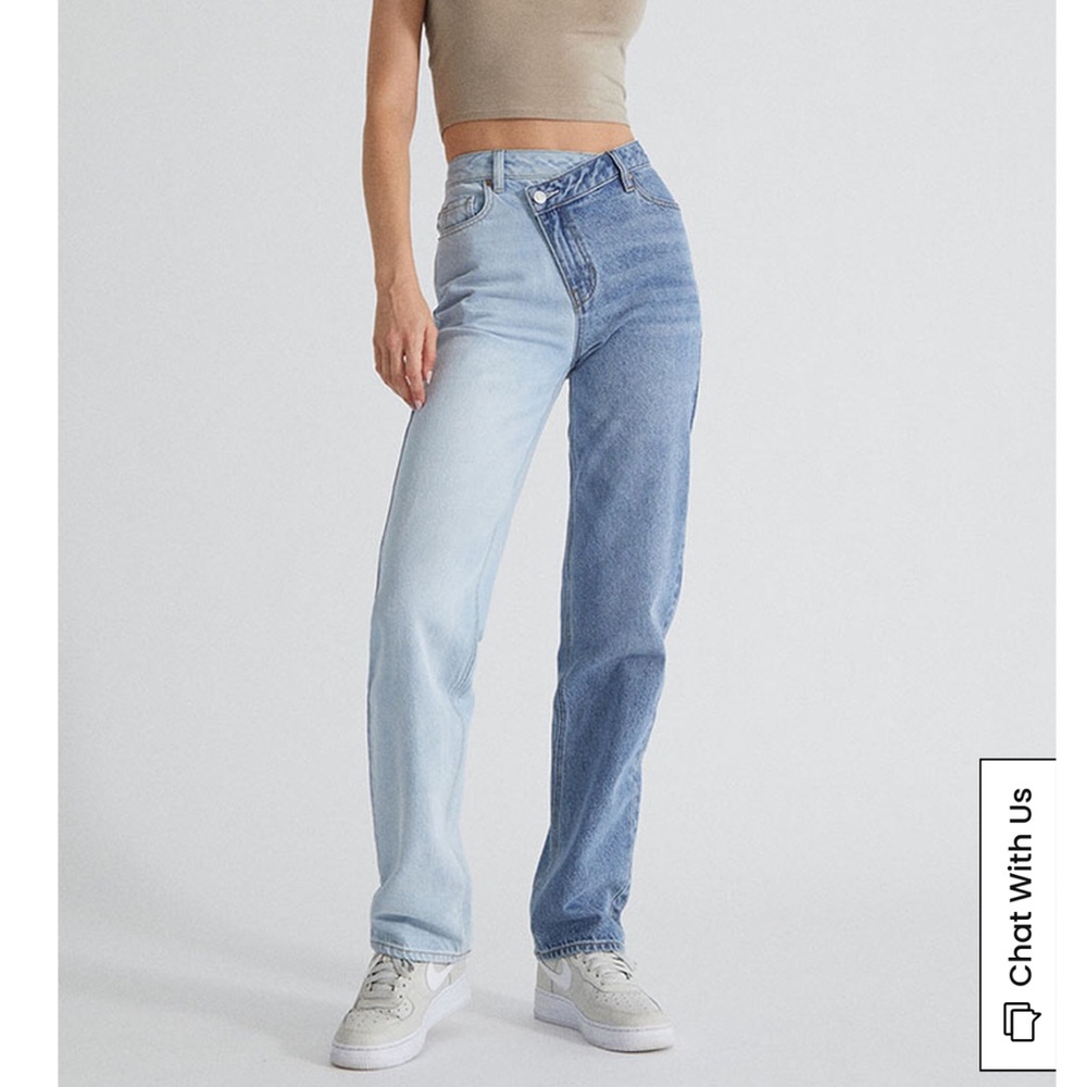 Pacsun Eco Two-Tone Asymmetrical Boyfriend Jeans